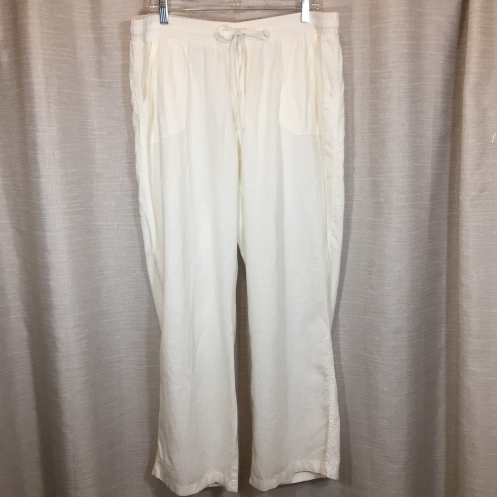 EST 1946 White Lightweight Linen Blend Pants 18/20